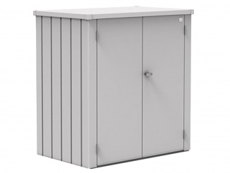 Plechové – Skříňka na terasu ROMEO M 132 x 57 x 140, stříbrná metalíza
