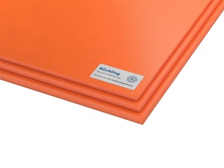 Plné desky – Desky Polystone Play-Tec Röchling 2440 mm x 1220 mm, oranžová, 19 mm