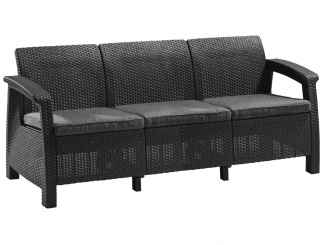 Pohovky – Corfu love seat max třísedačková pohovka hnědá grafitová