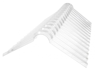 Polycarbonate (PC) – hřebenáč trapéz MAKRO 76 x 18 čirá 1045 x 280 mm