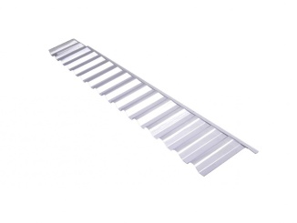 Polycarbonate (PC) – napojení na čelní stěnu (trapéz 76 x 18 mm) čirá 1045 x 150 mm