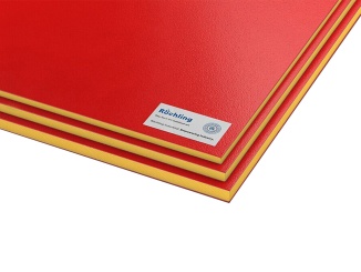 Polyethylen (PE) – Desky Polystone Play-Tec Röchling 2440 mm x 1220 mm, červená / žlutá, 19 mm