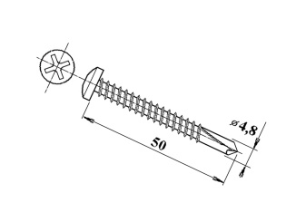 Polykarbonát (PC) – Vrut do železa Brett Martin 4,8 x 50 mm