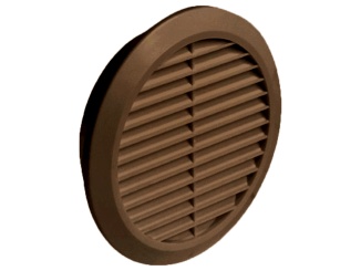 Příslušenství – Mřížka větrací kruhová se síťovinou průměr 150 mm, hnědá
