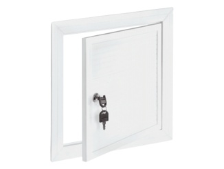 Příslušenství – Revizní dvířka PVC Revizní dvířka PVC, 600 mm x 600 mm, otočný zámek, bílá