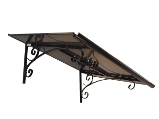 Pultové striešky – Vchodová strieška Savespot Vintage čierna/bronz, 160 x 90 cm