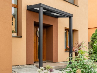 Pultové striešky – Vchodová stříška Estrella antracit / opál, polykarbonát (16 mm), 250 x 250 cm