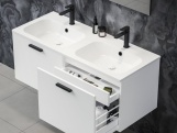 Ravak Dvojumyvadlo Chrome Slim 120, s otvory pro baterie, s přepadem