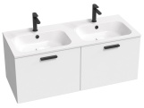 Ravak Dvojumyvadlo Chrome Slim 120, s otvory pro baterie, s přepadem