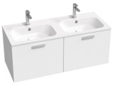 Ravak Dvojumyvadlo Chrome Slim 120, s otvory pro baterie, s přepadem