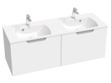 Ravak Dvojumyvadlo Classic Slim 130, s otvory pro baterie, s přepadem