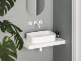 Ravak Umyvadlo Ceramic Slim R 55, bez otvoru pro baterii, bez přepadu, bílá matná