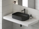 Ravak Umyvadlo Ceramic Slim R 55, bez otvoru pro baterii, bez přepadu, černá matná