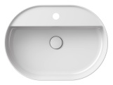Ravak Umyvadlo Ceramic Slim Shelf O 55, s otvorem pro baterii, s přepadem, bílá