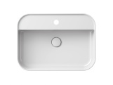 Ravak Umyvadlo Ceramic Slim Shelf R 55, s otvorem pro baterii, s přepadem, bílá matná