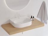 Ravak Umyvadlo Ceramic Slim Wall O 55 N, s otvorem pro baterii, s přepadem, bílá matná