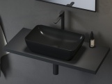 Ravak Umyvadlo Uni Slim R 50, bez otvoru pro baterii, bez přepadu, černá