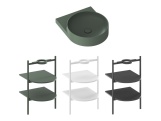 Ravak Umyvadlo Yard 40, bez otvoru pro baterii, bez přepadu, Grey Green