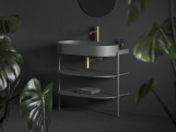 Ravak Umyvadlo Yard 60, s otvorem pro baterii, bez přepadu, Grey Green