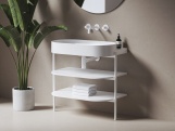 Ravak Umyvadlo Yard 80, bez otvoru pro baterii, bez přepadu, Alabaster Pink