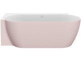 Ravak Vana Freedom Corner II Tec 175x86 L, volně stojící, Alabaster Pink/bílá, krytka odtoku bílá