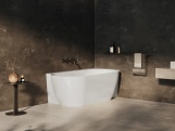Ravak Vana Freedom Corner II Tec 175x86 L, volně stojící, Alabaster Pink/bílá, krytka odtoku bílá