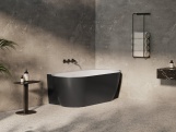 Ravak Vana Freedom Corner II Tec 175x86 L, volně stojící, černá/bílá, krytka odtoku černá
