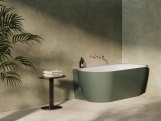 Ravak Vana Freedom Corner II Tec 175x86 P, volně stojící, Grey Green/bílá, krytka odtoku bílá