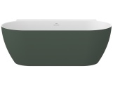 Ravak Vana Freedom Wall II Tec 170x87, volně stojící, Smoke Grey/bílá, krytka odtoku bílá