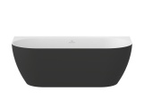 Ravak Vana Freedom Wall Tec 170x87, volně stojící, Smoke Grey/bílá, krytka odtoku bílá