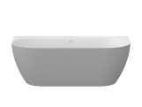 Ravak Vana Freedom Wall Tec 170x87, volně stojící, Smoke Grey/bílá, krytka odtoku bílá