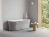 Ravak Vaňa Ypsilon 180x80, voľne stojaca, Smoke Grey/biela, krytka odtoku biela