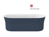 Ravak Vana Ypsilon 180x80, volně stojící, Smoke Grey/bílá, krytka odtoku bílá