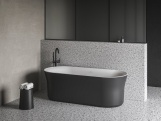 Ravak Vana Ypsilon 180x80, volně stojící, Smoke Grey/bílá, krytka odtoku bílá
