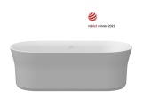 Ravak Vana Ypsilon 180x80, volně stojící, Smoke Grey/bílá, krytka odtoku bílá