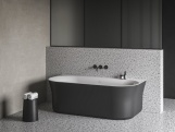 Ravak Vana Ypsilon Wall 178x86, volně stojící, černá/bílá, krytka odtoku černá
