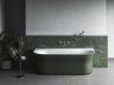 Ravak Vana Ypsilon Wall 178x86, volně stojící, Grey Green/bílá, krytka odtoku bílá