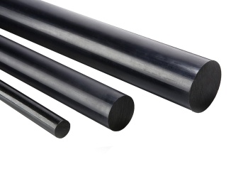 Rods – Polyethylenové tyče PE300 (PE-HD) Röchling 2000 mm, černá, 60 mm