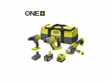 Sada nářadí ONE+ (R18DD3 + R18AG + R18SDS + 1x 4Ah + 1x 2Ah baterie + nabíječka) Ryobi RCK183C-242S