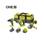 Sada nářadí ONE+ (R18DD3 + R18AG + R18SDS + 1x 4Ah + 1x 2Ah baterie + nabíječka) Ryobi RCK183C-242S