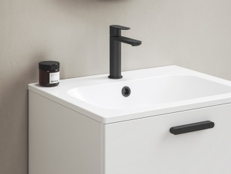 Sanita – Ravak CR II 014.20BL Umyvadlová stojánková baterie 175 mm bez výpusti, černá