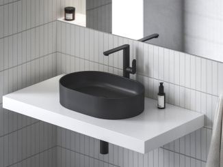 Sanita – Ravak CR II 015.22BL Umyvadlová stojánková baterie 300 mm bez výpusti, černá