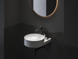 Sanita – Ravak EL 014.20BLM Umyvadlová stojánková baterie 220 mm bez výpusti, Black Matt