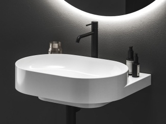 Sanita – Ravak ES 014.21BLM Umyvadlová stojánková baterie BeCool 250 mm bez výpusti, Black Matt černá matná