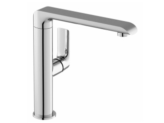 Sanita – Ravak FL 016.20BL Umyvadlová stojánková baterie 262 mm s otočným ramínkem, bez výpusti, černá