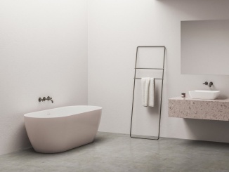 Sanita – Ravak Vana Freedom O Tec 170x77 volně stojící, Alabaster Pink/bílá, krytka odtoku bílá světle růžová / bílá
