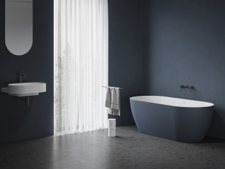 Sanita – Ravak Vana Freedom O Tec 170x77 volně stojící, Deepsea Blue/bílá, krytka odtoku bílá tmavě modrá / bílá