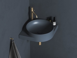 Sanitárna keramika – Ravak Umývadlo Yard 45 C, s otvorom pre batériu, bez prepadu, Deepsea Blue