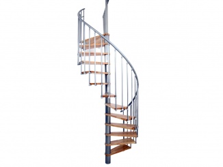 Schody Scobax – Scobax Berlin 140x309 cm - bříza, stříbrné zábradlí stříbrná, 140 x 309 cm