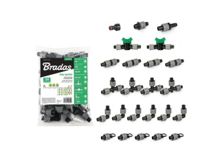 Skleněné – Bradas Sada spojek 16mm s převlečnou matkou, 24ks